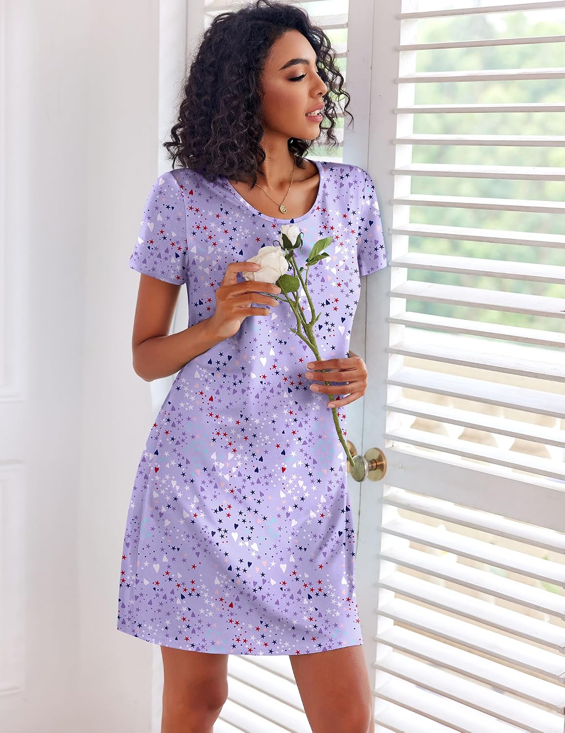 Ekouaer 3 Pack Nightgowns for Women Short Sleeve Sleepshirt Night Shirts