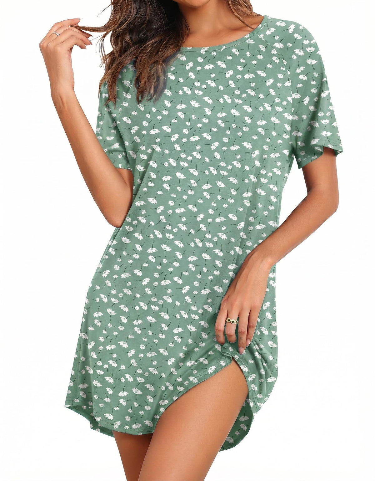 Ekouaer Nightgowns for Women Bamboo Viscose Sleep Shirt Cooling Pajamas