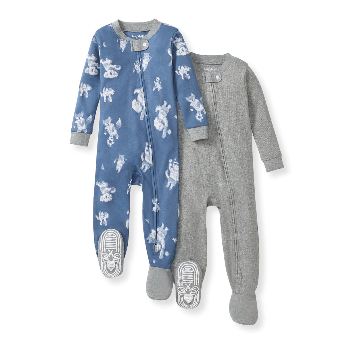 Burt's Bees Baby Boys Organic Cotton, Snug Fit Footed Sleeper Pajamas