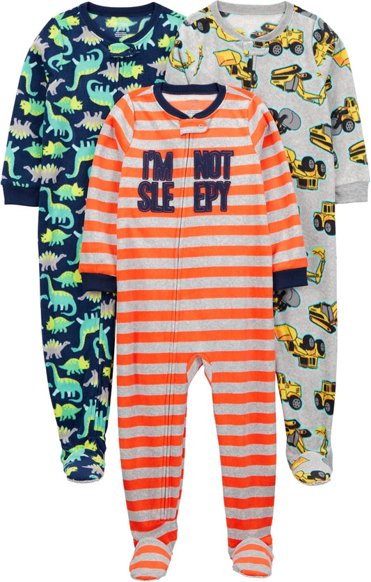 Simple Joys by Carter's Baby Boys Loose-Fit Flame Resistant Fleece Footed Pajamas