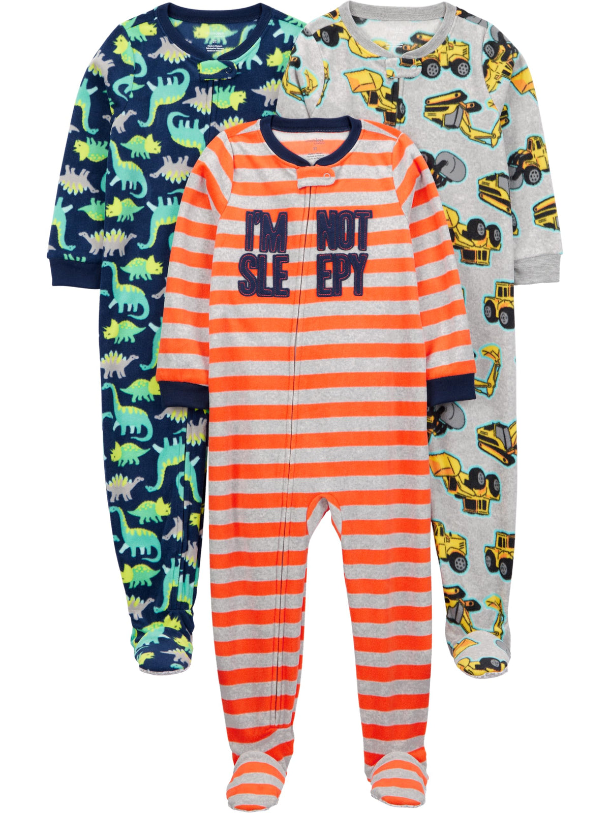 Simple Joys by Carter's Baby Boys Loose-Fit Flame Resistant Fleece Footed Pajamas