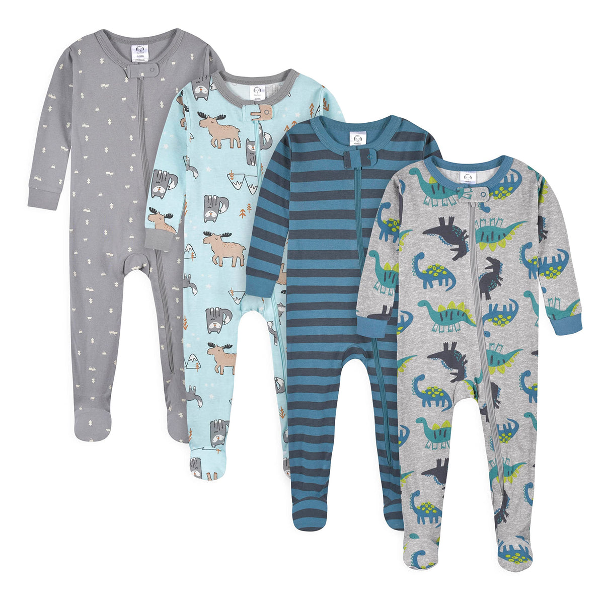 Gerber Baby Boys 4-Pack Footed Pajamas