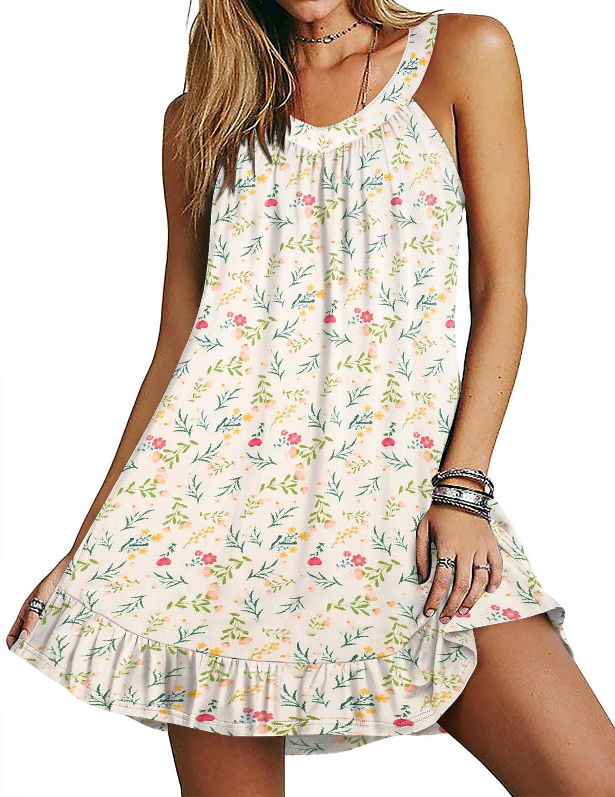 Ekouaer Nightgowns for Women Sleeveless Night Gown V Neck Sleep Shirt