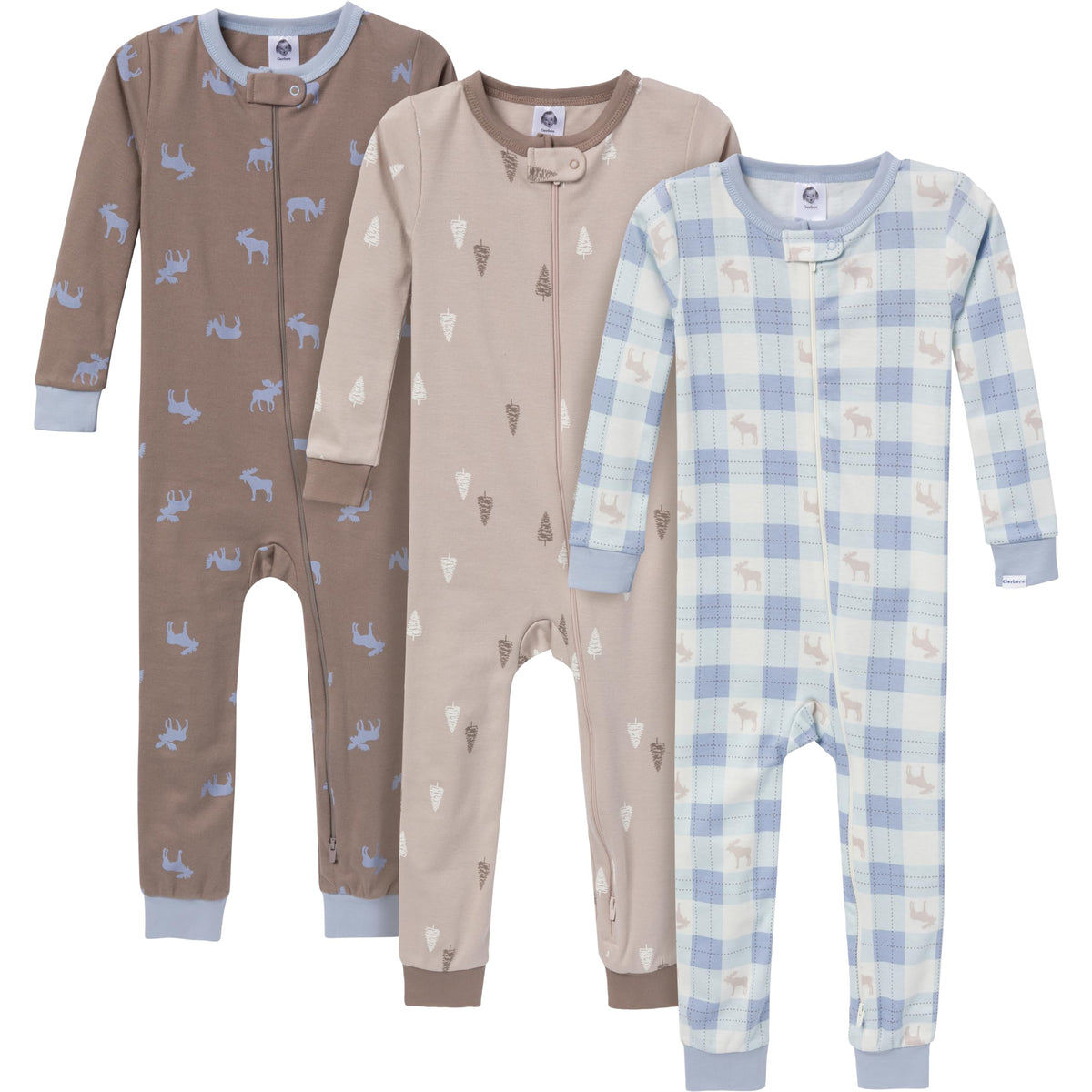 Gerber Baby Boys 3-Pack Snug Fit Footless One Piece Cotton Pajamas