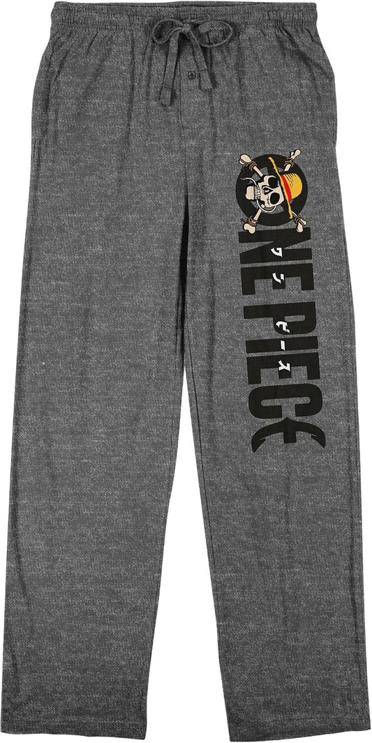 Bioworld One Piece (Manga) Title Logo Men's Heather Gray Sleep Pants