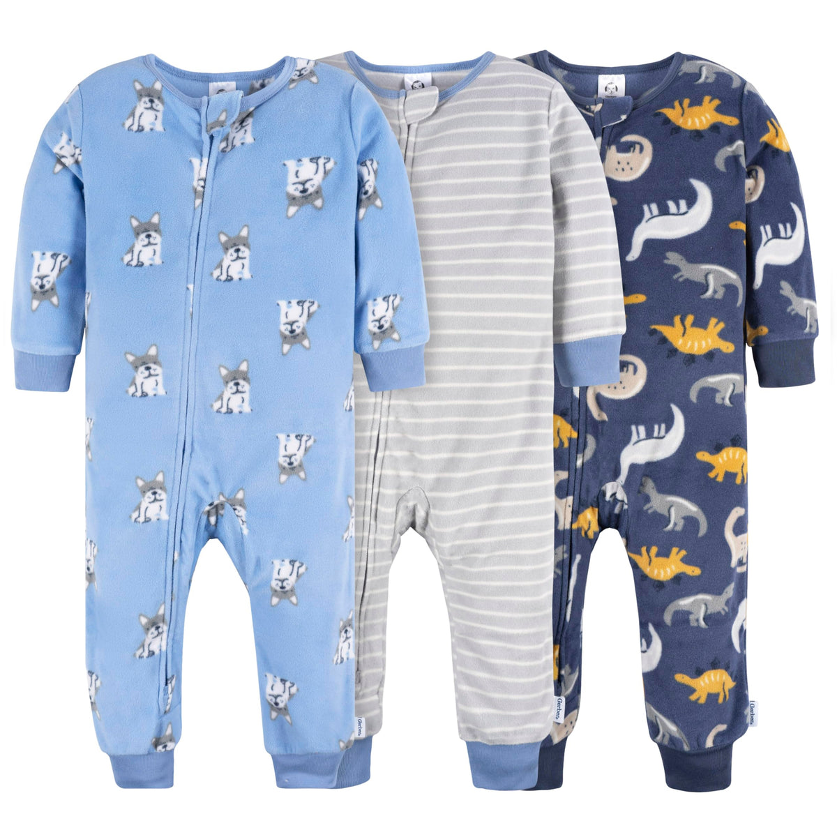 Gerber Baby Boys 3-Pack Fleece Footless Pajamas