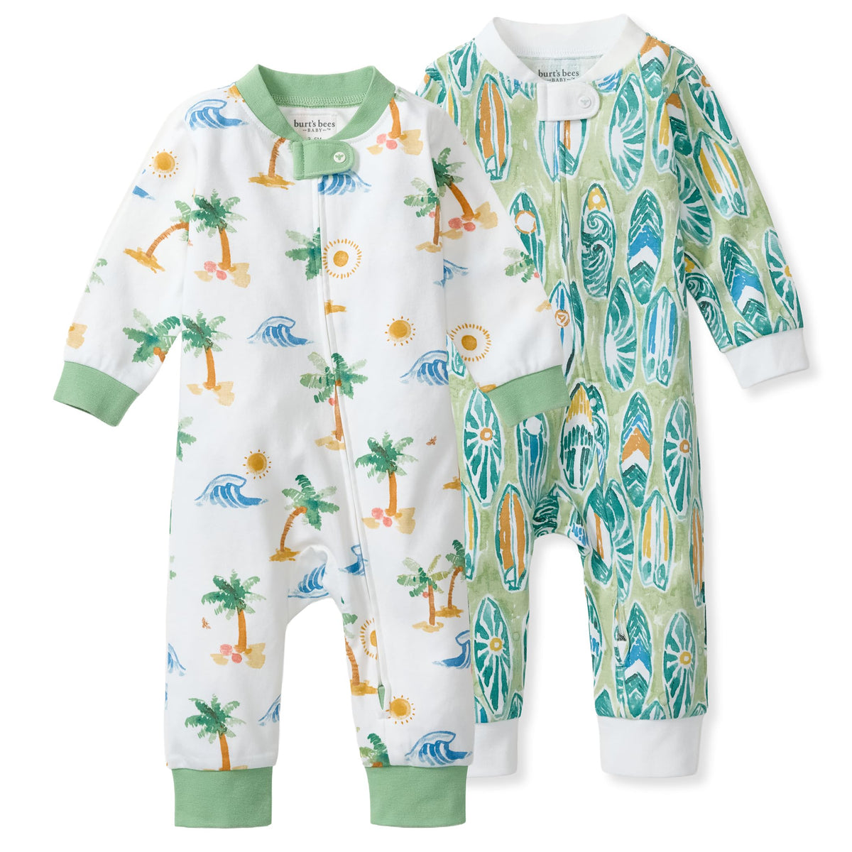 Burt's Bees Baby Unisex Sleep and Play Pajama, Footless One-Piece Zipper PJ