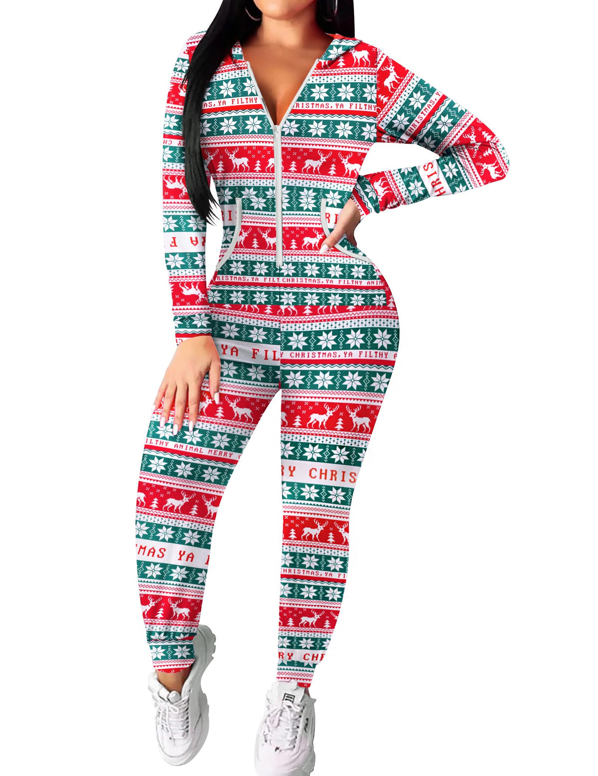 Ekouaer Halloween Onesie for Women Hooded Jumpsuit Sexy One Piece Pajamas