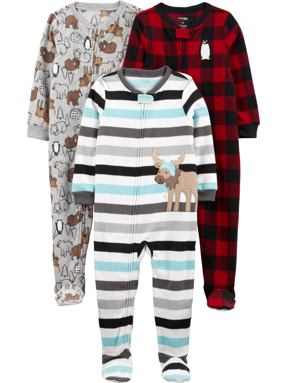 Simple Joys by Carter's Baby Boys Loose-Fit Flame Resistant Fleece Footed Pajamas