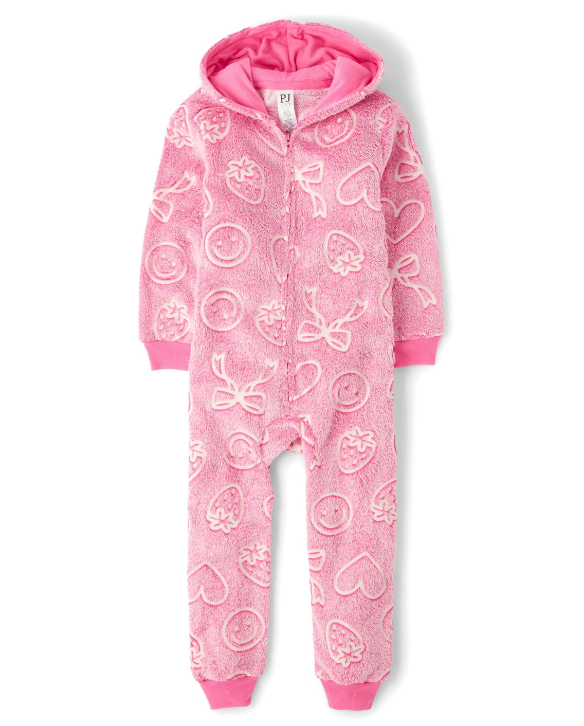 The Children's Place Girls' Long Sleeve Fleece Zip Up One Piece Pajama