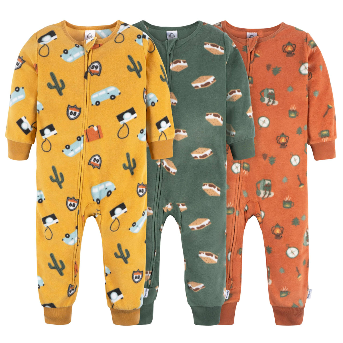 Gerber Baby Boys 3-Pack Fleece Footless Pajamas