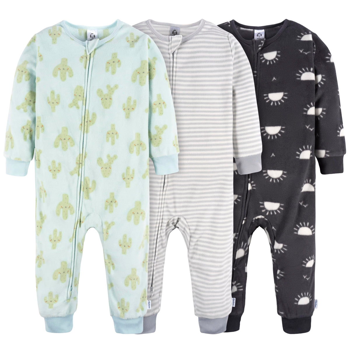 Gerber Baby Boys 3-Pack Fleece Footless Pajamas