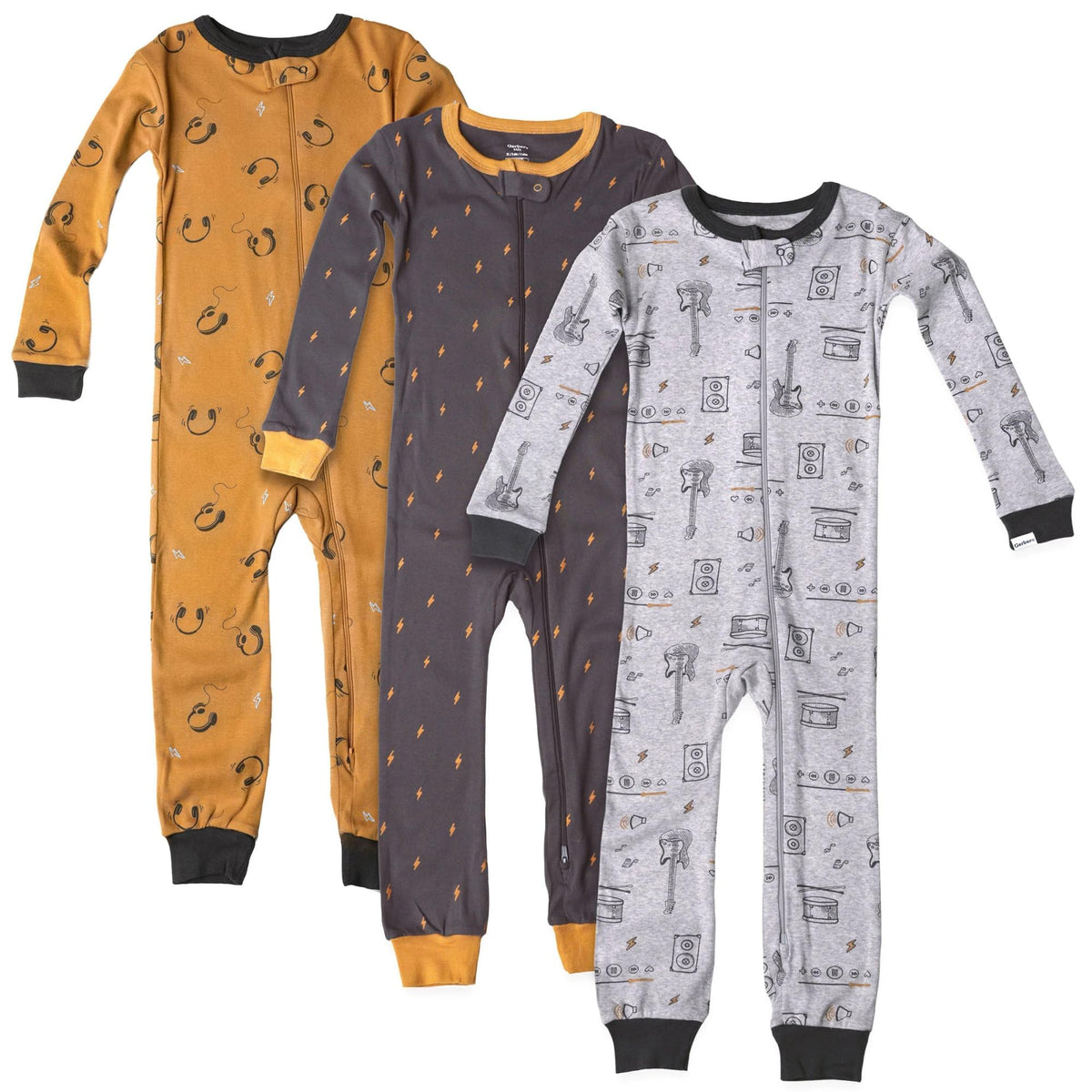 Gerber Baby Boys 3-Pack Snug Fit Footless One Piece Cotton Pajamas