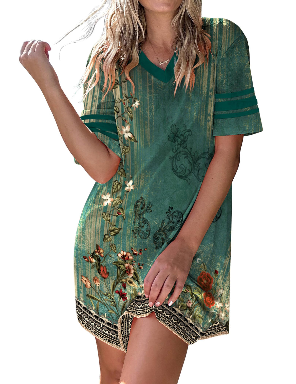 Ekouaer Nightgowns for Women Cotton Night Gowns Short Sleeve Sleepwear