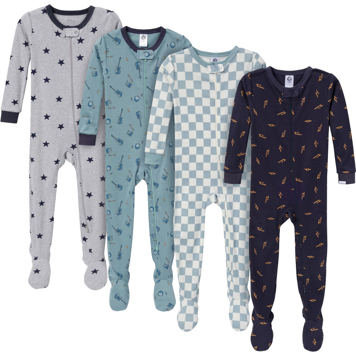 Gerber Baby Boys 4-Pack Footed Pajamas