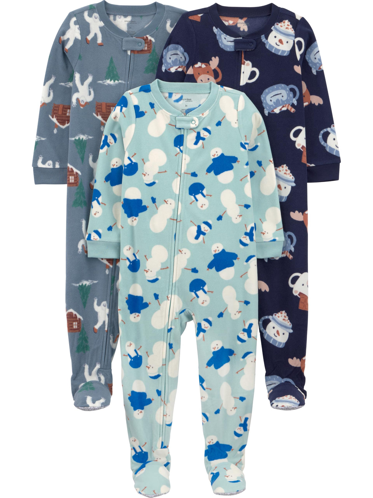 Simple Joys by Carter's Baby Boys Loose-Fit Flame Resistant Fleece Footed Pajamas