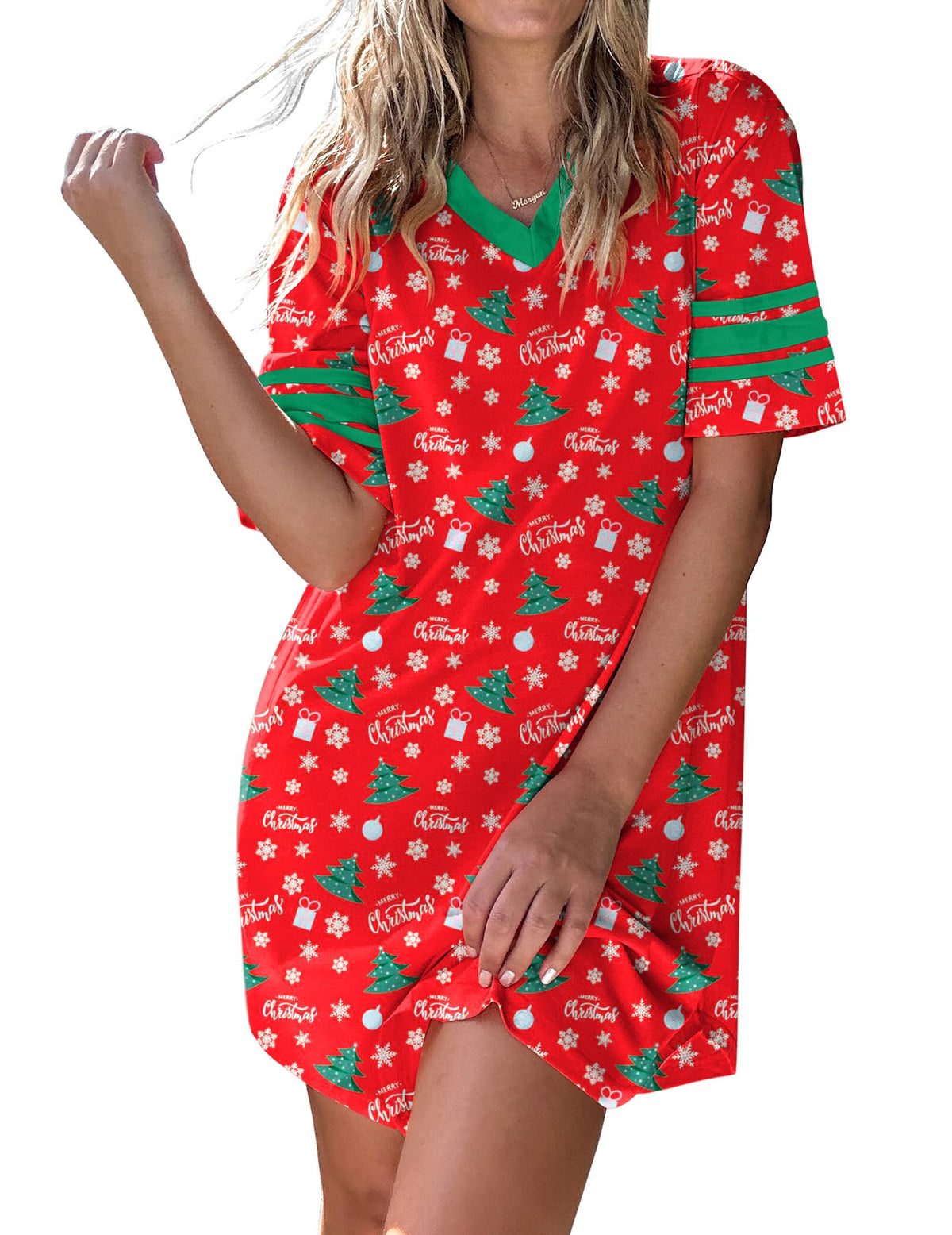 Ekouaer Nightgowns for Women Cotton Night Gowns Short Sleeve Sleepwear