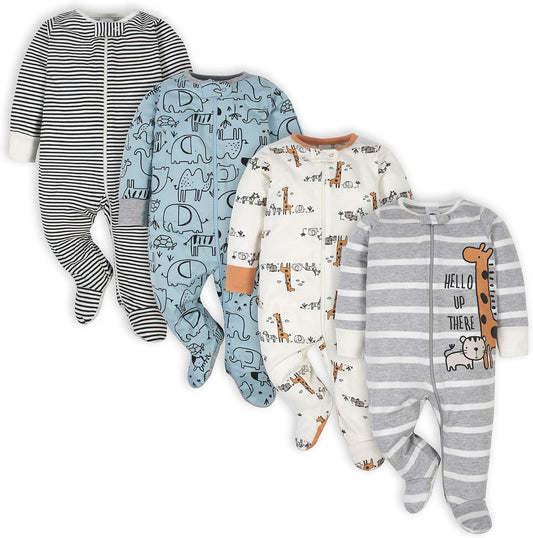 Gerber Baby Boys' 4 Pack Sleep 'N Play Footie