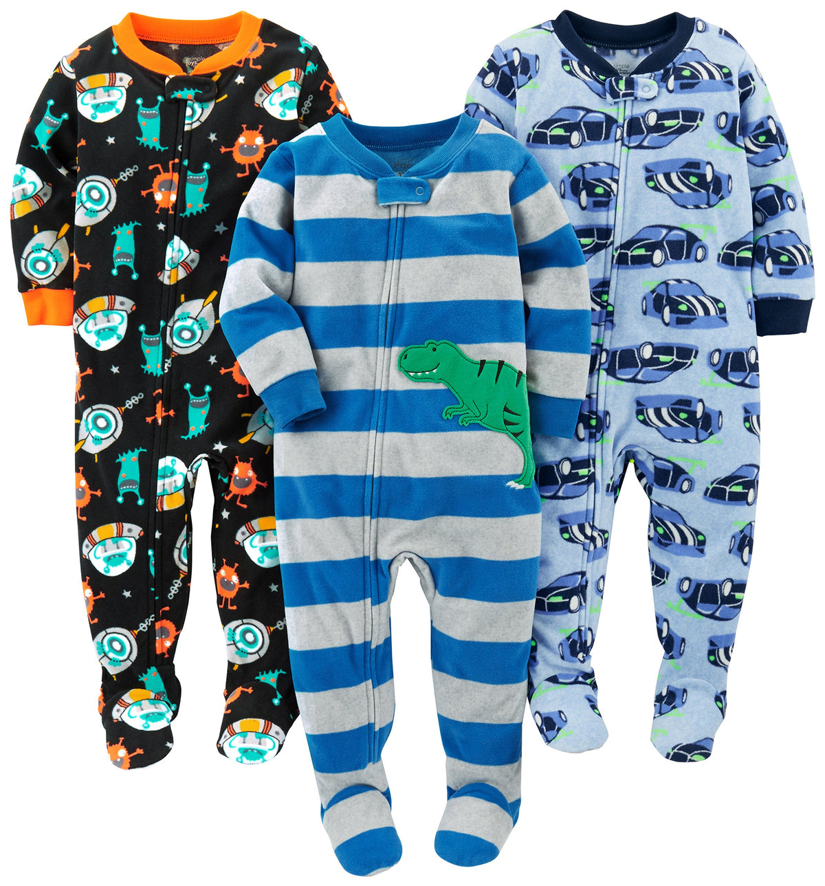 Simple Joys by Carter's Baby Boys Loose-Fit Flame Resistant Fleece Footed Pajamas
