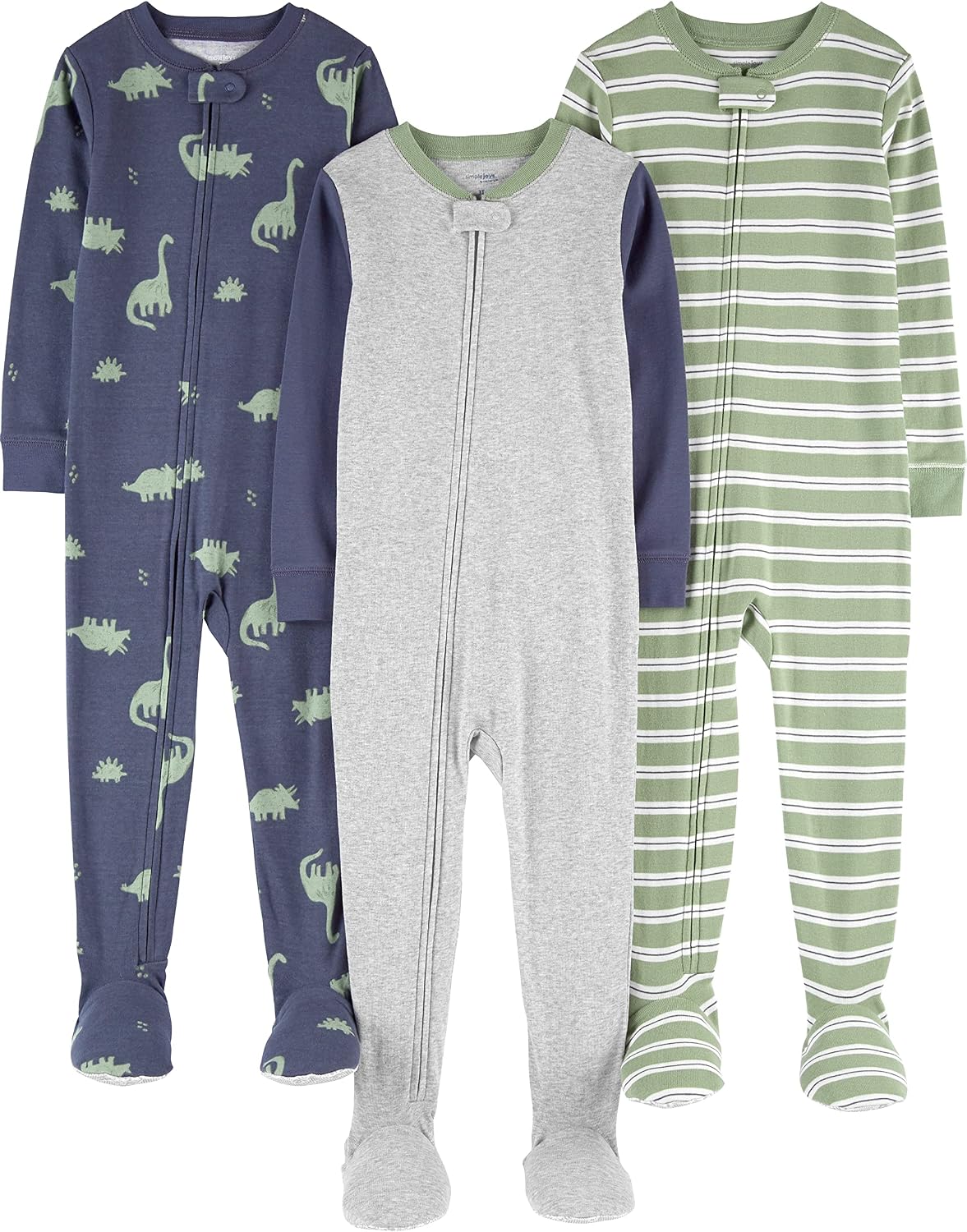Simple Joys by Carter's Baby Boys 3 pack Snug Fit Footed Cotton Pajamas