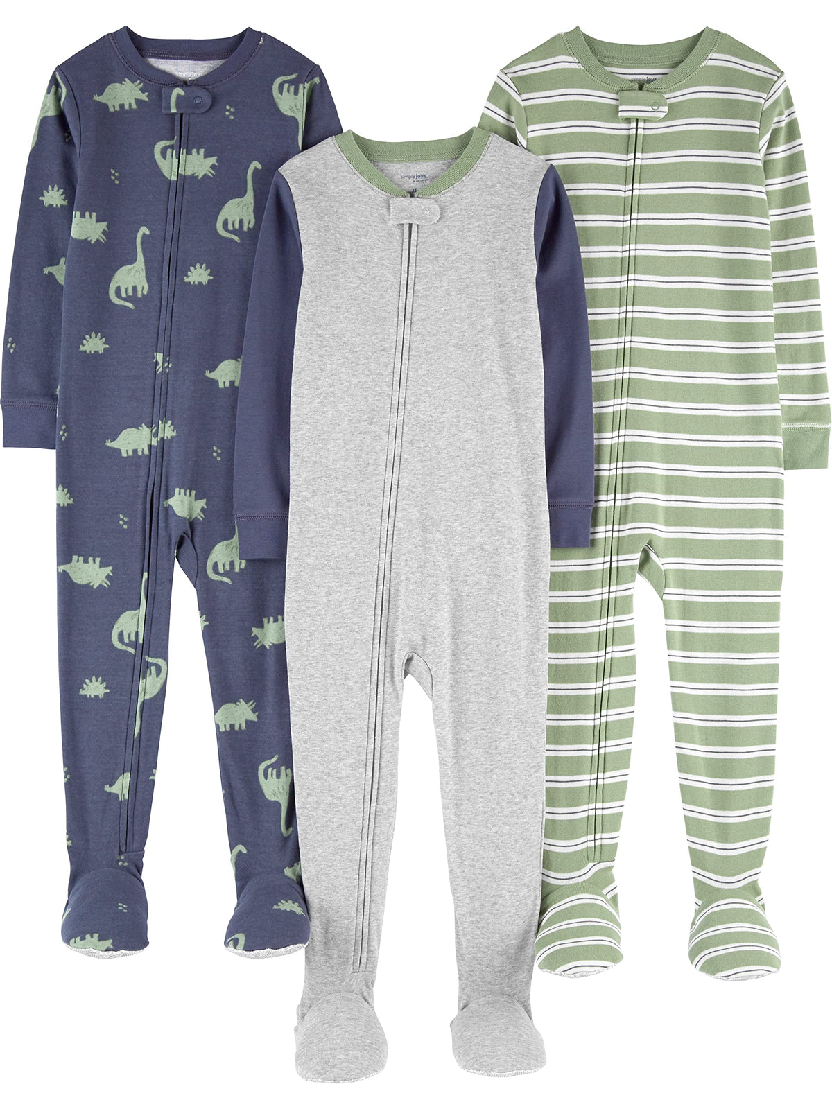 Simple Joys by Carter's Baby Boys 3 pack Snug Fit Footed Cotton Pajamas