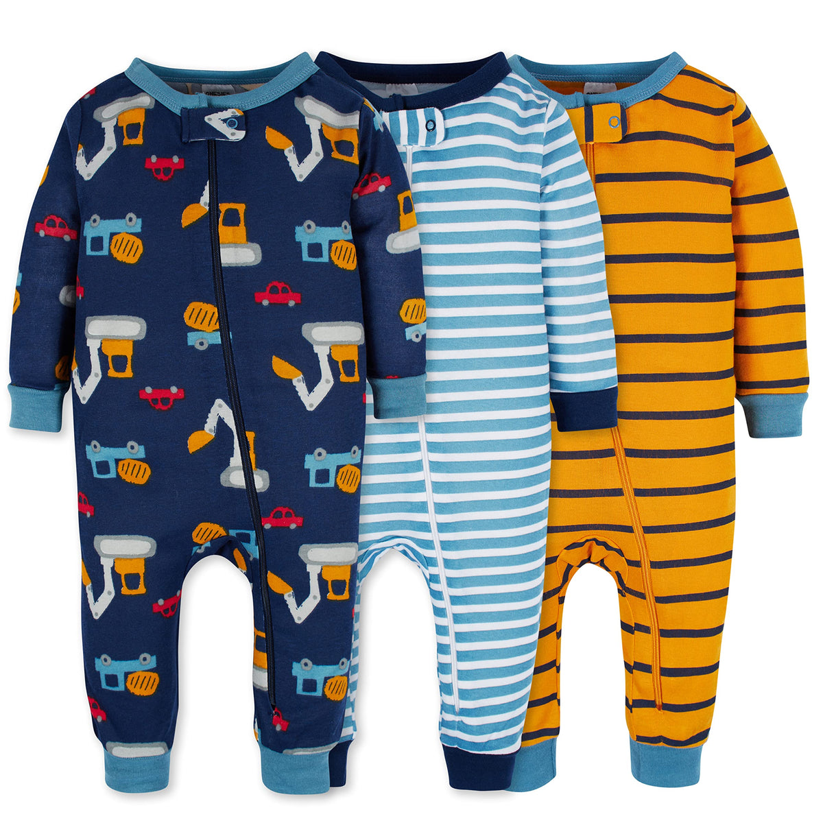 Onesies Brand Baby Boys' 3-pack Snug Fit One-piece Cotton Pajamas