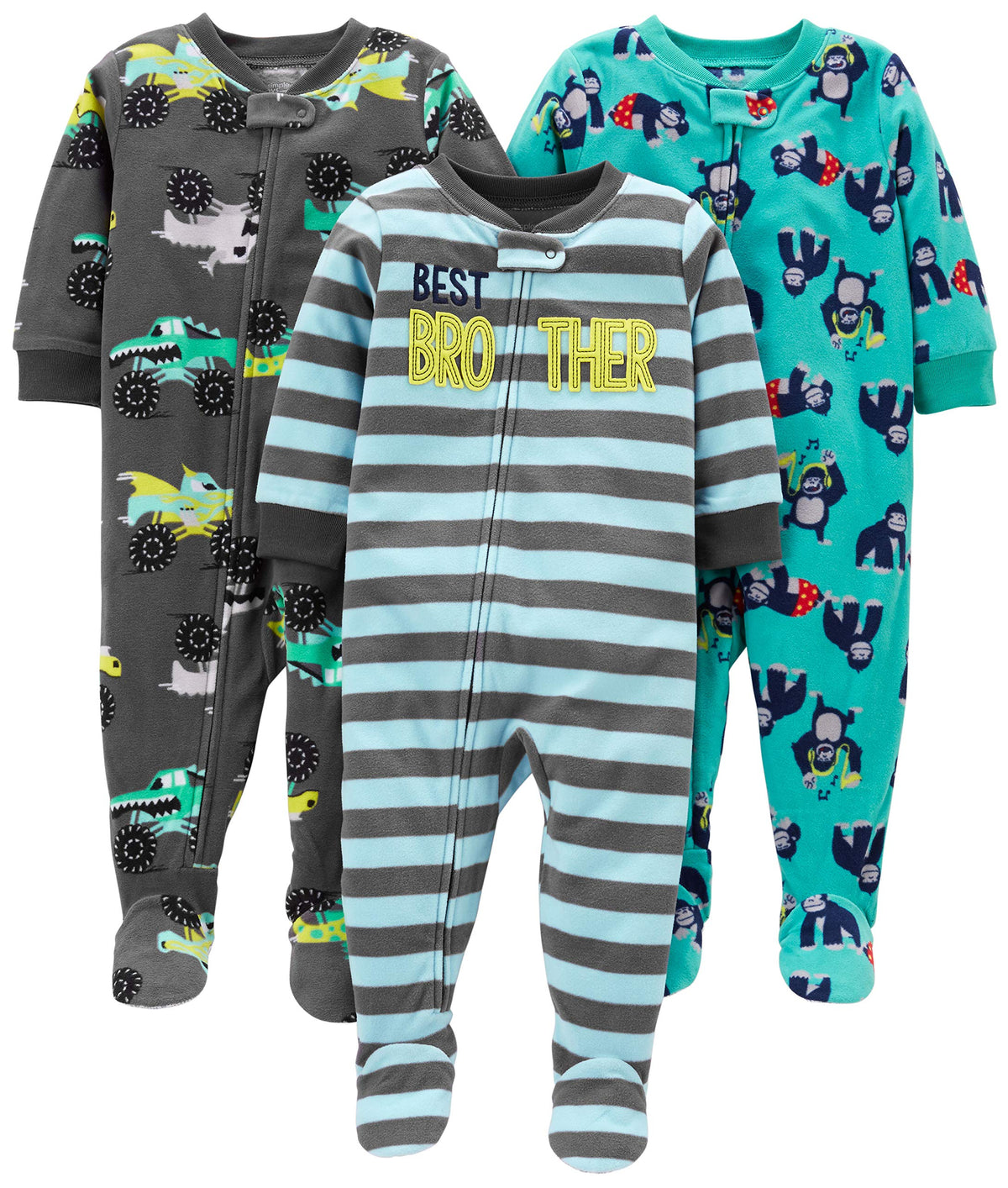 Simple Joys by Carter's Baby Boys Loose-Fit Flame Resistant Fleece Footed Pajamas