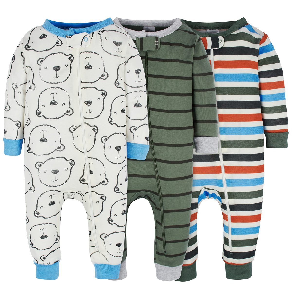 Onesies Brand Baby Boys' 3-pack Snug Fit One-piece Cotton Pajamas