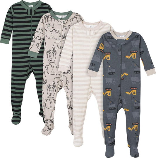 Gerber Baby Boys 4-Pack Footed Pajamas