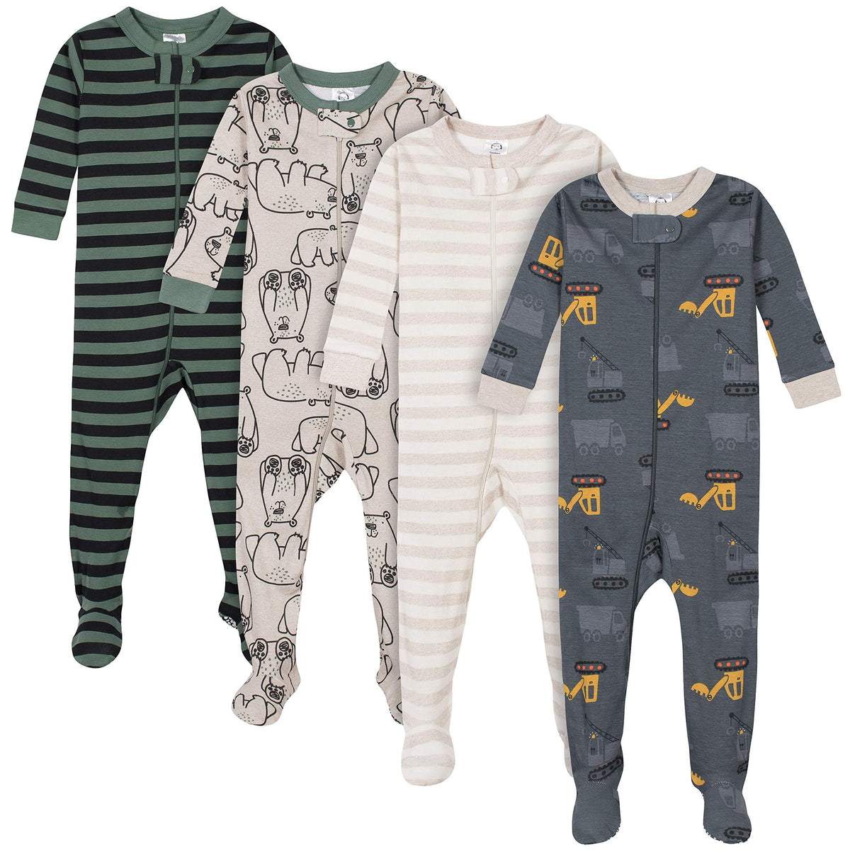 Gerber Baby Boys 4-Pack Footed Pajamas