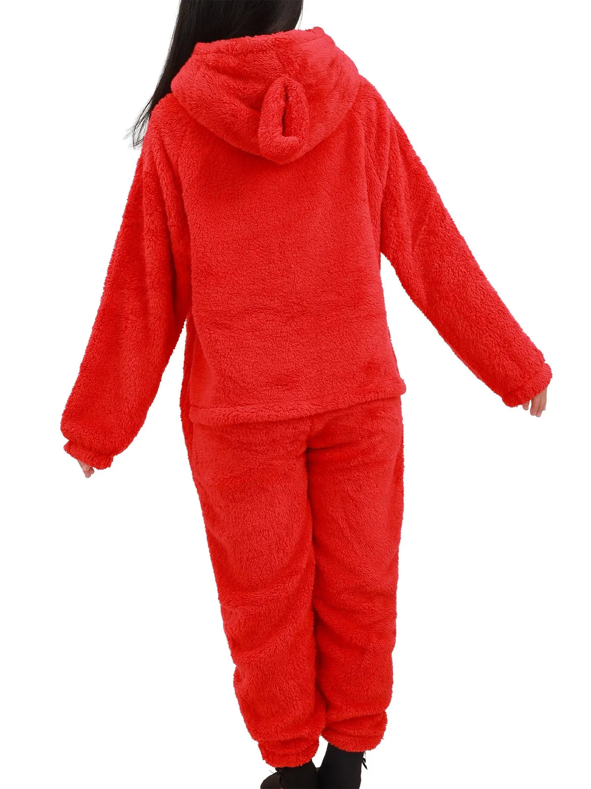 Unisex Adult Onesie Antenna Baby Cosplay Costume, Pj Onesie, Plush Sleepwear with Embroidery and Zipper for Christmas Halloween Carnival Party, Comfortable Holiday Outfit