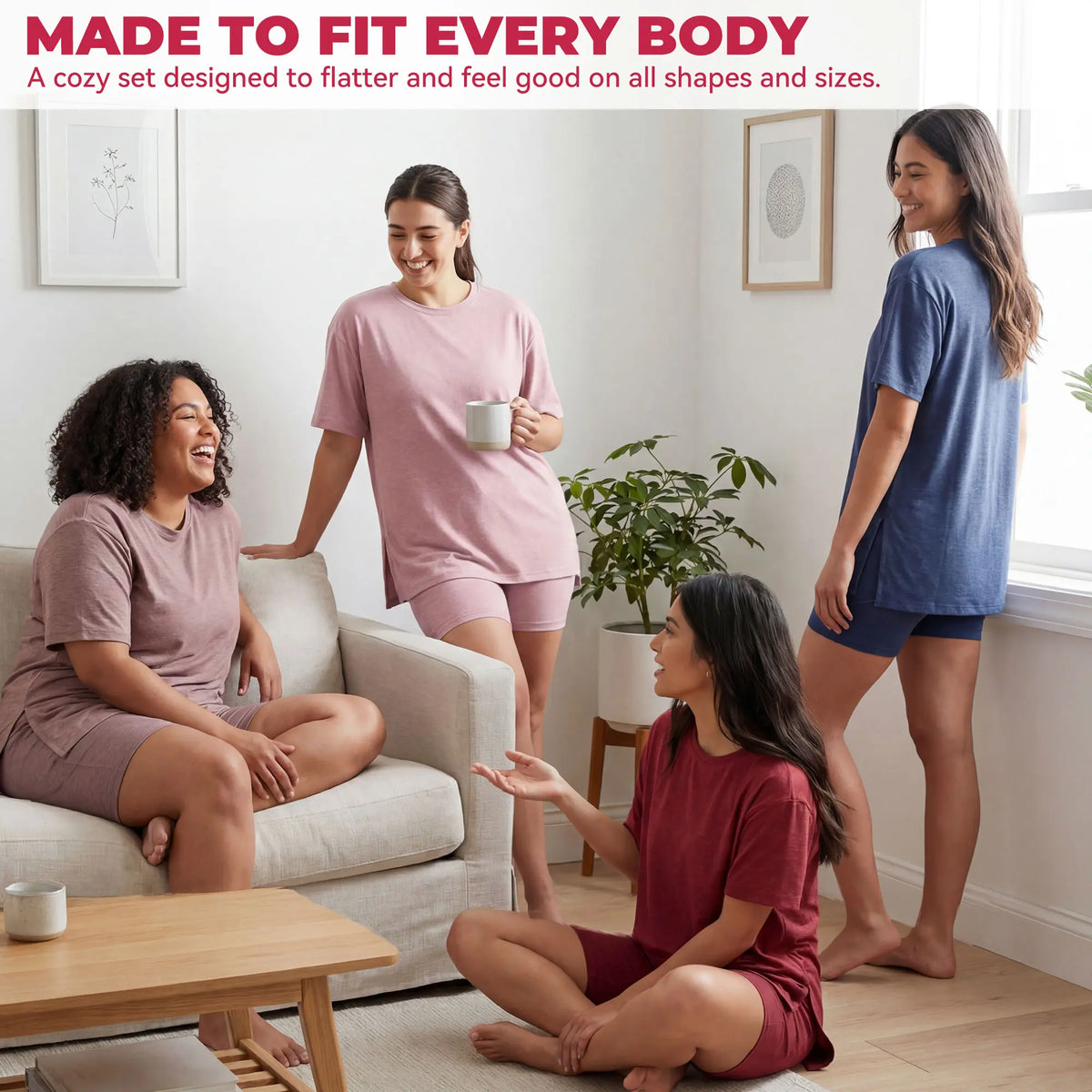 SHOWITTY Womens Lounge Set – Short Sleeve Crew Neck Top and Shorts Set, 88% Recycled Polyester Pajama Outfit with Side Pockets, Soft Stretch 2 Piece Outfit #tiktokshopsummersale
