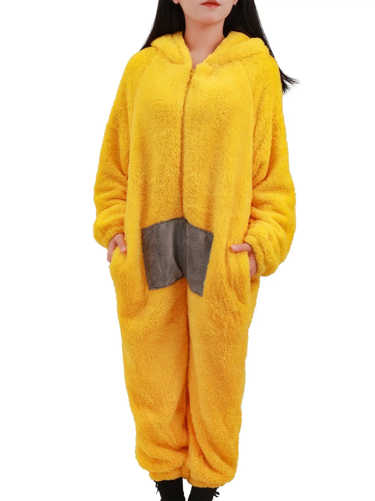 Unisex Adult Onesie Antenna Baby Cosplay Costume, Pj Onesie, Plush Sleepwear with Embroidery and Zipper for Christmas Halloween Carnival Party, Comfortable Holiday Outfit